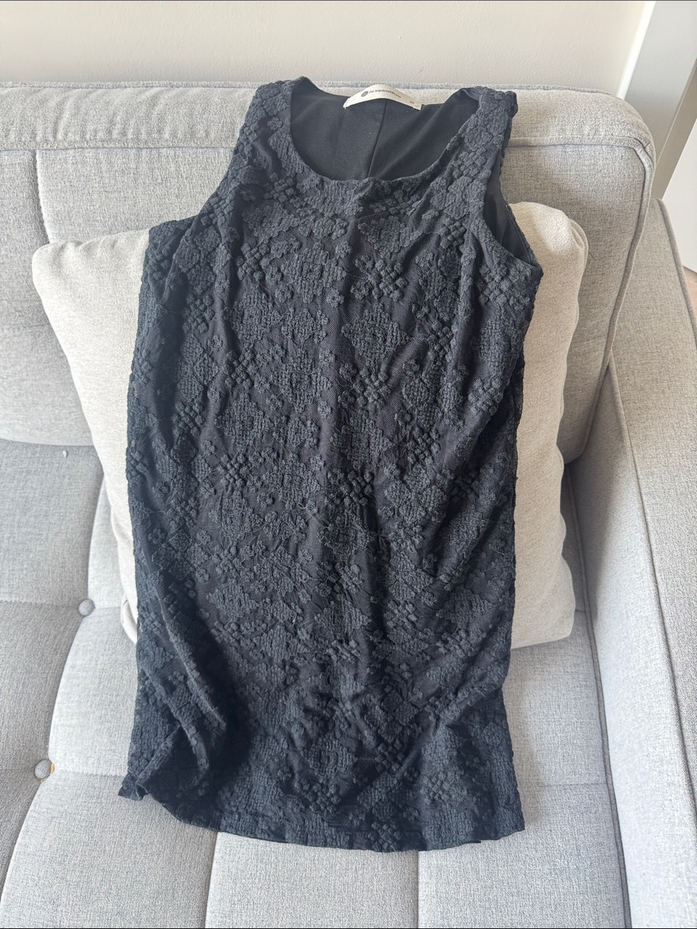 The Impeccable Pig Black Lace Sheath Mini Dress